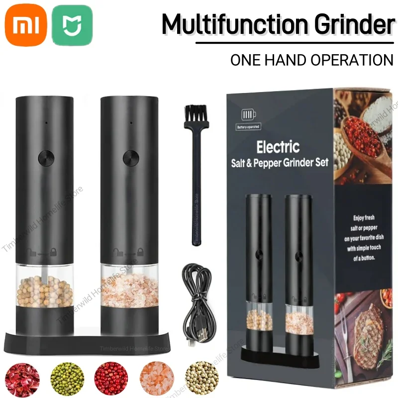 Xiaomi USB Rechargeable Electric Salt and Pepper Grinder Adjustable Coarseness Large Capacity Auto Spice Grinder