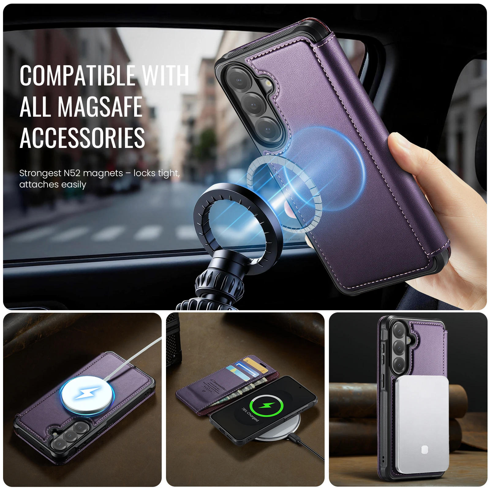 RFID Blocking Leather Wallet Case | Premium Flip Phone Cover