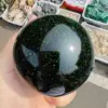 Beautiful Green Sand Golden Stone Ball Crystal Energy Healing Home Office Decoration Craft Gifts Feng Shui Ornament 2
