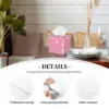 Custom Pink Hearts Pattern Tissue Box Cover Square PU Leather Facial Tissues Holder for Home 3