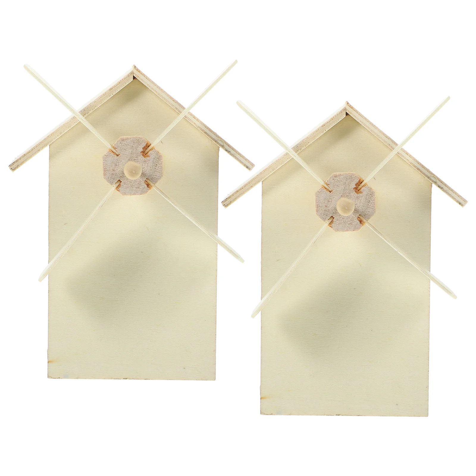 Wooden Windmill Piggy Bank 2 Pcs Kids Banks Toy Paintable Craft Projects Storage Change Box Saving Containers 3
