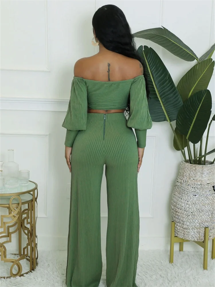 Wmstar Two Piece Set Women Pants Sets Casual Crop Top Loose Zipper Long Sleeve Autumn Outfit New Style Wholesale Dropshipping