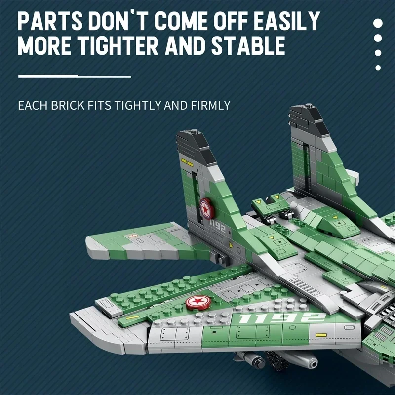 1837PCS MIG-29 Jet Fighter Building Blocks Diy Military Fighter