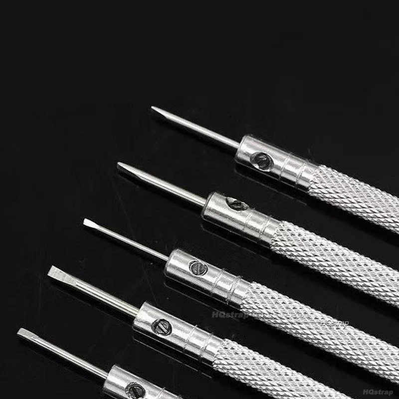 휴대용 시계 도구 5 개/대 0.8-1.6mm 시계 용 스틸 스크루 드라이버 미니 링크 핀으로 밴드 제거 시계 제조 도구