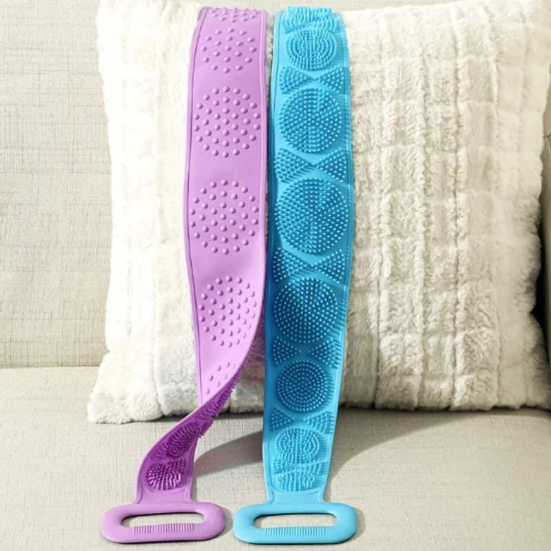 Silicone body sponge exfoliating back scrubber for peeling, massaging, relaxing, full body bathing tools for both men and women