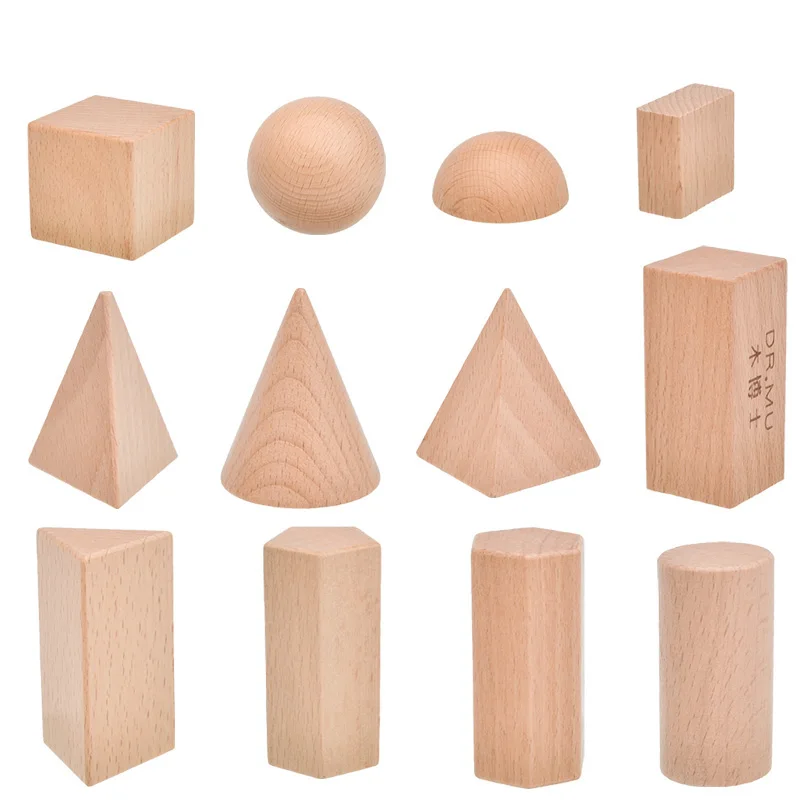 Montessori Mystery Bag Wood Sensory Toys Objects Geometric Shapes Natural Wood Color Solid Wood 3 Years Old 3