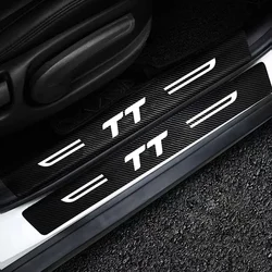 Car Door Sill Protector Stickers Anti-scratch Threshold Decals for Audi TT Logo Carbon Fiber Rear Trunk Bumper Guard Strips