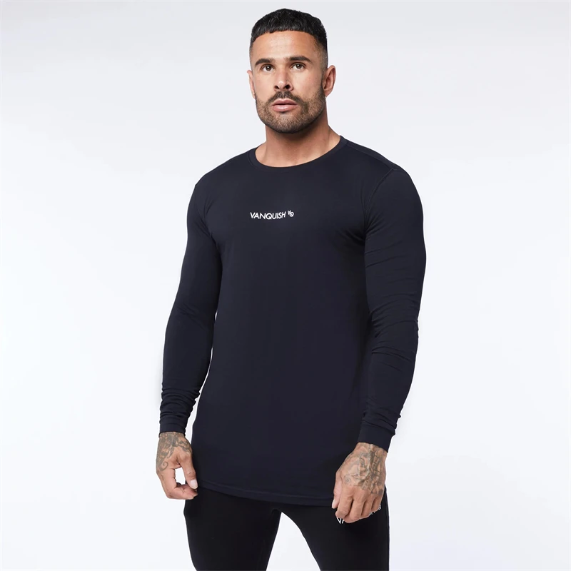 

Футболка мужская с длинным рукавом, спортивный джоггер, одежда для фитнеса, бега, баскетбола, дрессировки, Повседневная рубашка с длинным рукавом