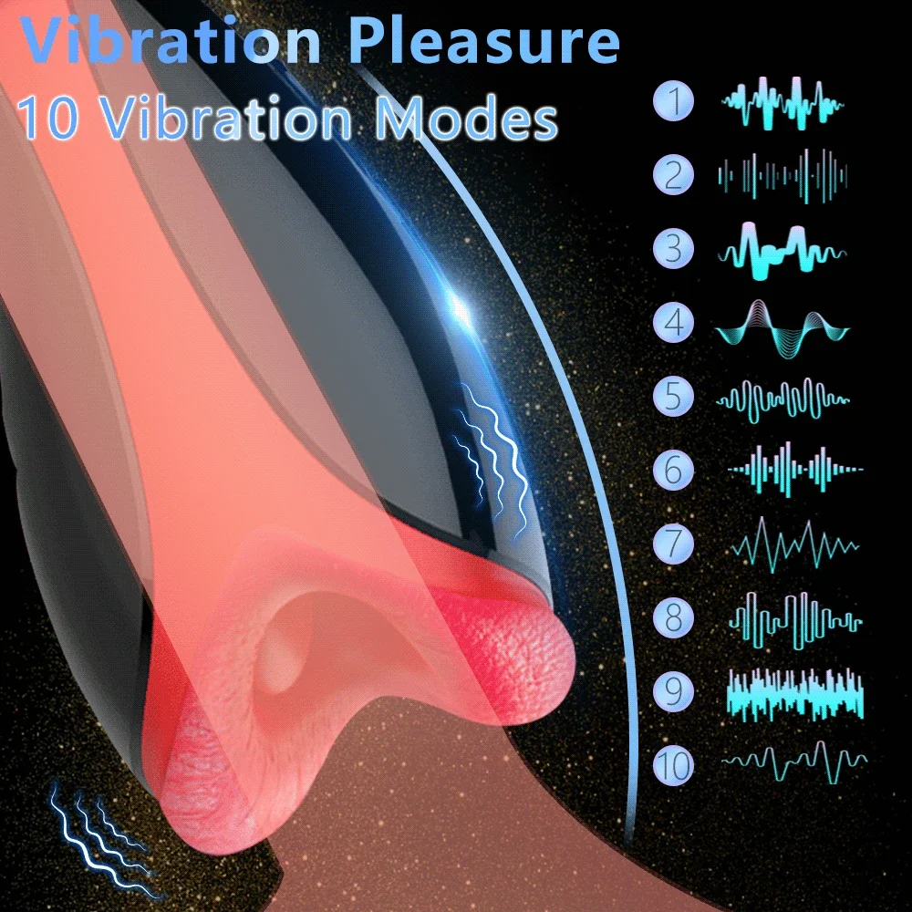 Automatic Male Masturbator for Men Vacuum licking Vibrators Penis Massager Vagina Adult Endurance Trainer Sex Toys for Men Adult