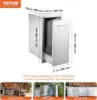Pull Out Trash Drawer 13.4"W x 25.7"H x 19.6"D Lower Sliding Rails Stainless Steel Roll Out Trash Bin Pull Out Tray Outdoor Kitc 3