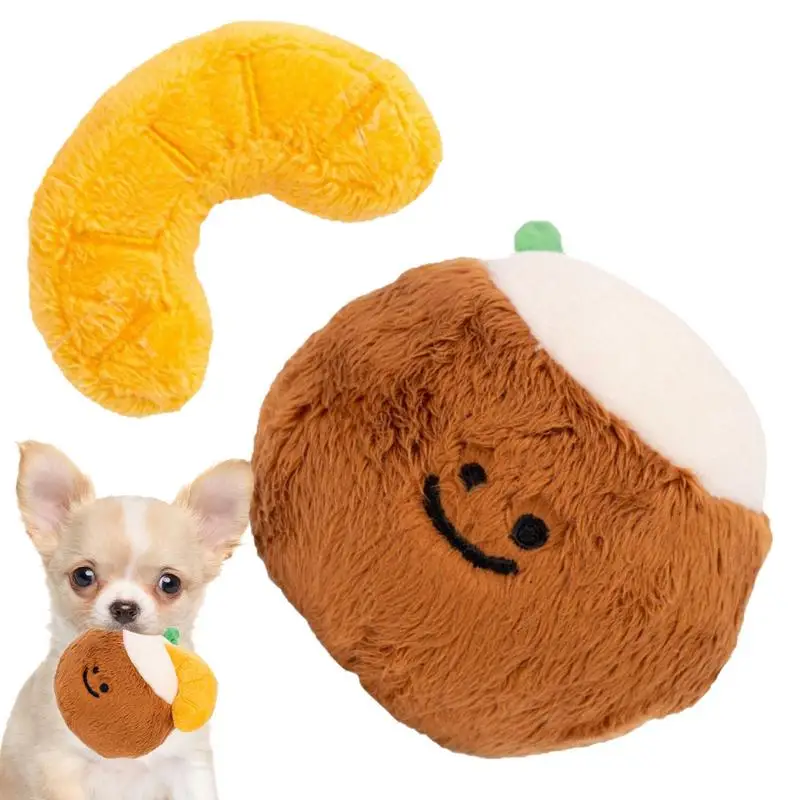 

Dog Treat Snuffle Toy Cute Snuffle Squeaky Cocoanut Toys Bite Resistant Dog Plush Toys Teeth Chew Toy Soft Plush Pet Dog Toys