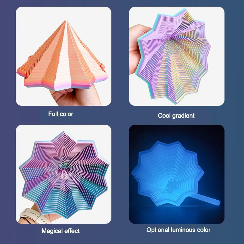 PLA Expanded Sensory Fidget Star with Handles Whirling Spiral Fidget Toy 3D Printed Stress Relief Desktop Decompression Toys