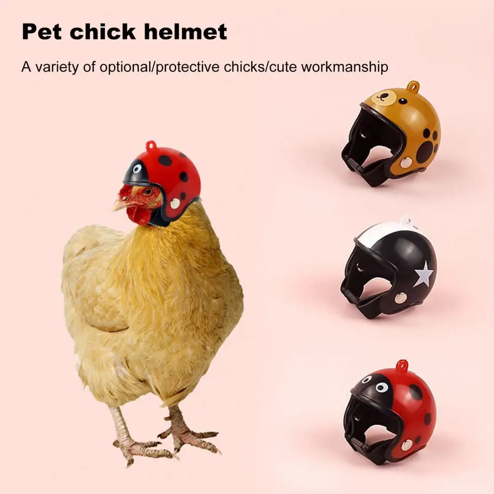 Chicken Helmet Safety Hens Bird Hard Hat Parrot Headwear Mini Chicken Costume Accessories for Small Pet Parakeet