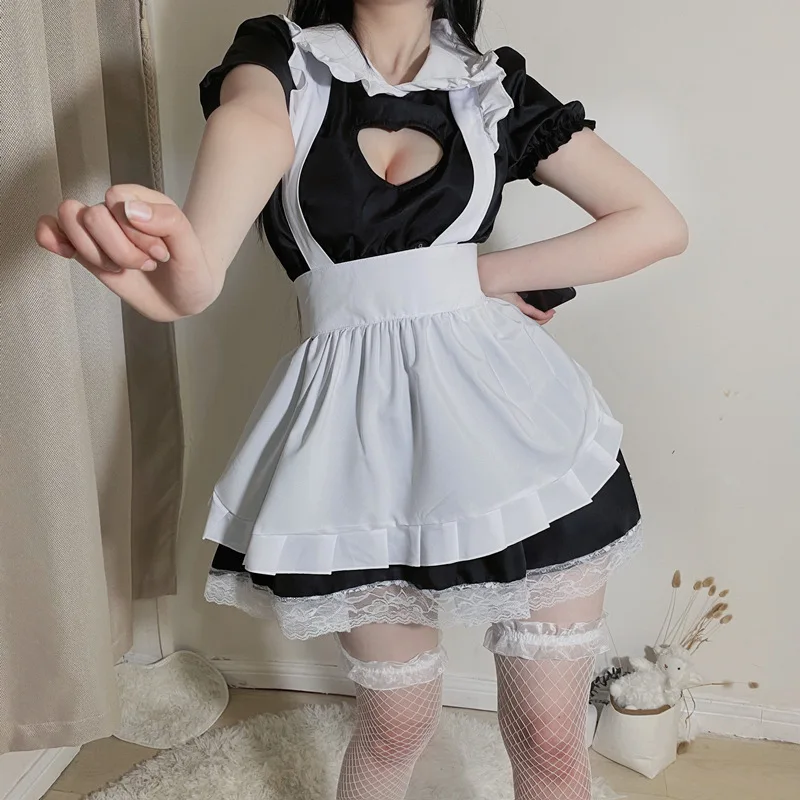 Women Cosplay Costume Bust Open Maid Costume Sexy Cosplay Kitty Outfit for Women