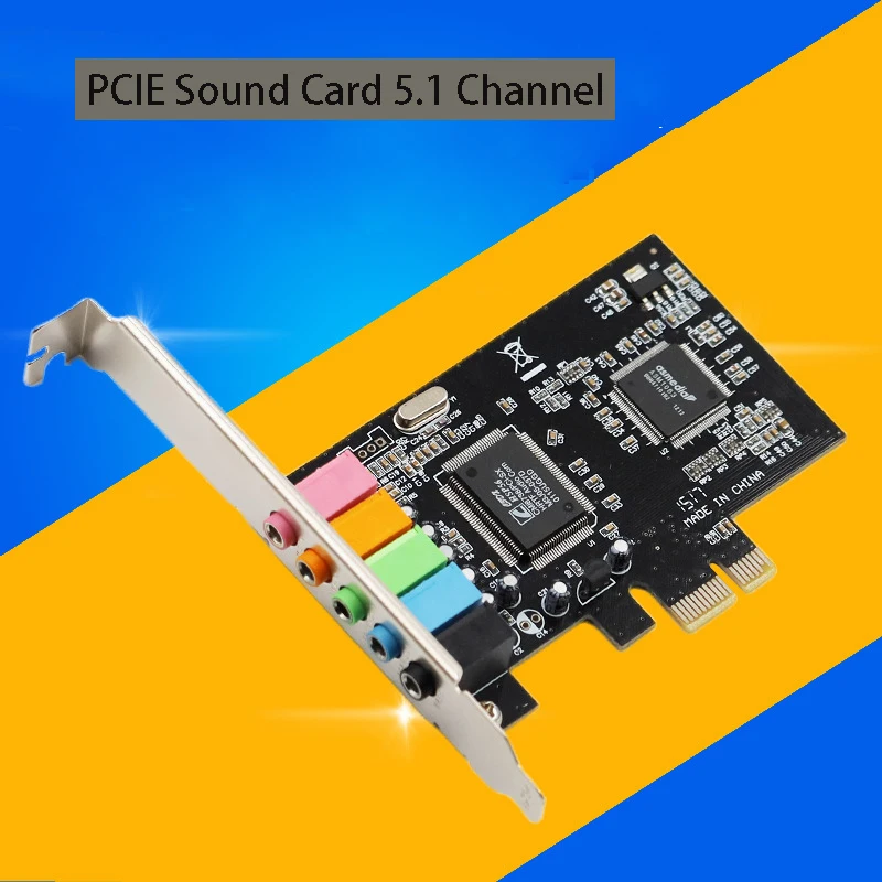 PCI-E1X 4.1 5.1 Sound Card Computer 3D Stereo PCIe Audio Extend Adapter Game Music Digital 6CH 4CH Super Speed PCI Express Board