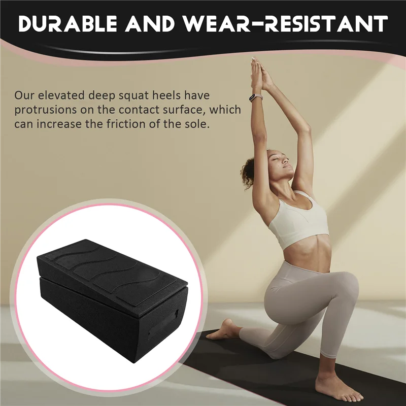 ELOS-3Pcs Yoga Bricks Squat Wedge Blocks Slant Boards Adjustable Non-Slip Foot Stretcher For Exercise Yoga Fitness Gym