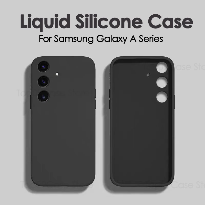 New Color Liquid Silicone Phone Case For Samsung Galaxy A55 5G Screen Protective Cover Funda For Samsung A35 A15 A54 A34 A14 A55