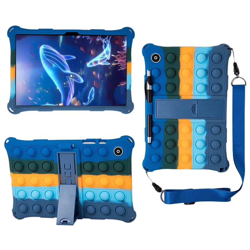 Capa de Tablet Bolha Macia para Crianças Stand Case Samsung Galaxy Tab a8 10.5 Sm-x200 a7 Lite 8.7 T220 10.4 T500 a 8.0 T290 2023