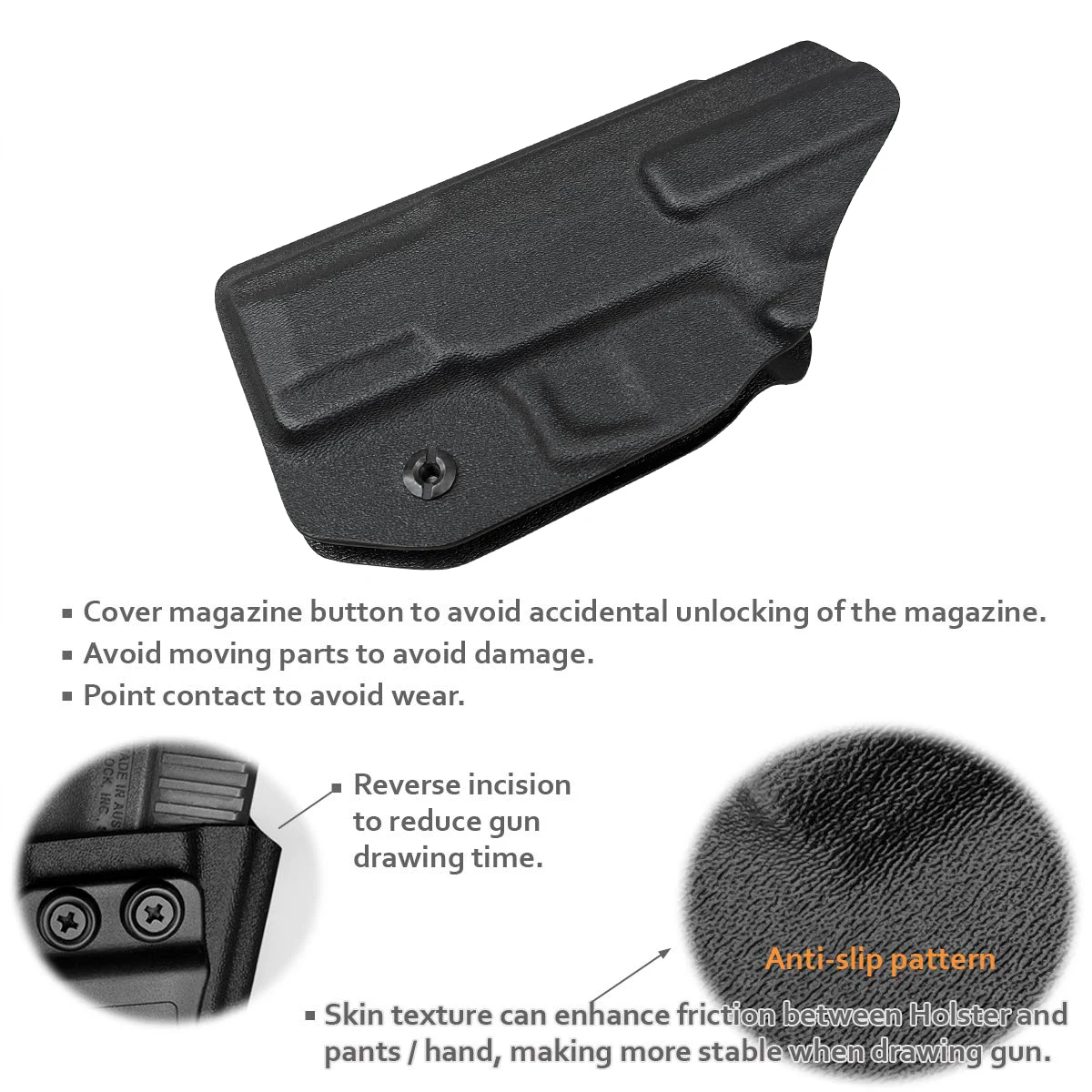 Taurus G2C Holster, Kydex IWB Holster for G2C Taurus Holster & Millennium PT111 G2 / PT140-PT111 For Right