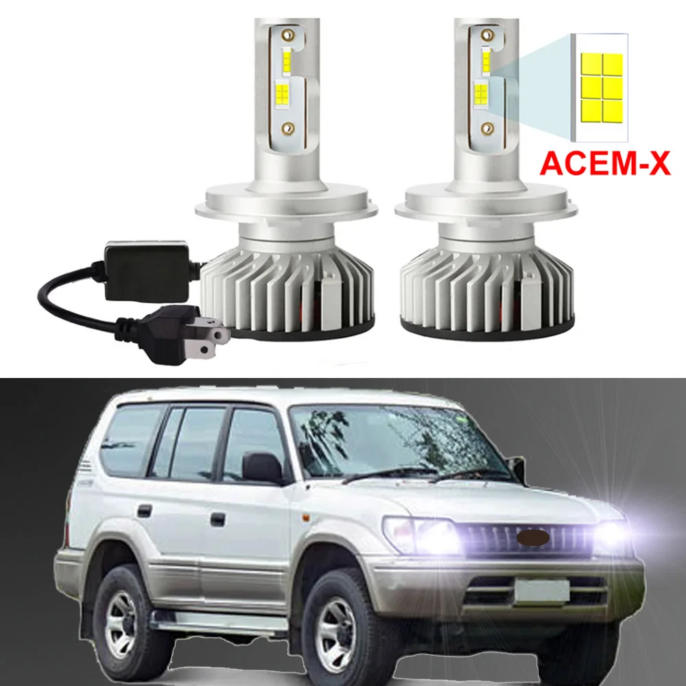 

2Pcs Canbus For Toyota Land Cruiser Prado J90 90 Series 1996-2002 LED Headlight Bulbs High LOW Beam (FIT 3 or 5 doors))