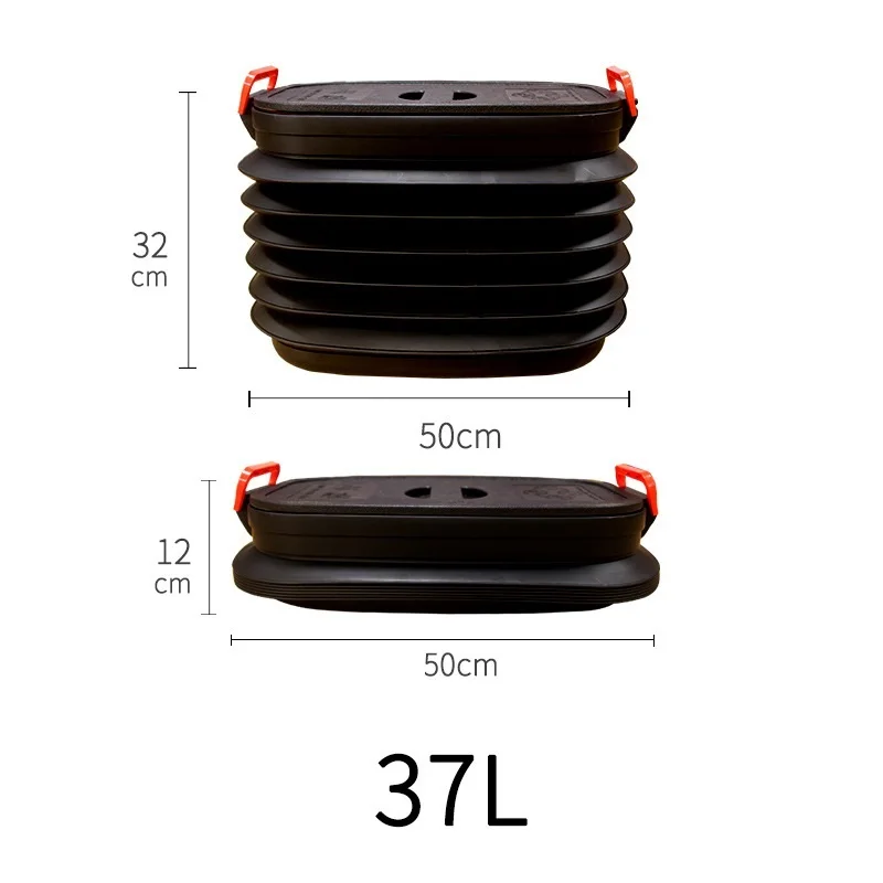 Folding Bucket 4L/18L/37L Folding Bucket Portable Car Trash Fishing Bucket Plastic Outdoor Camping Garbage Collapsible Storage Box Container