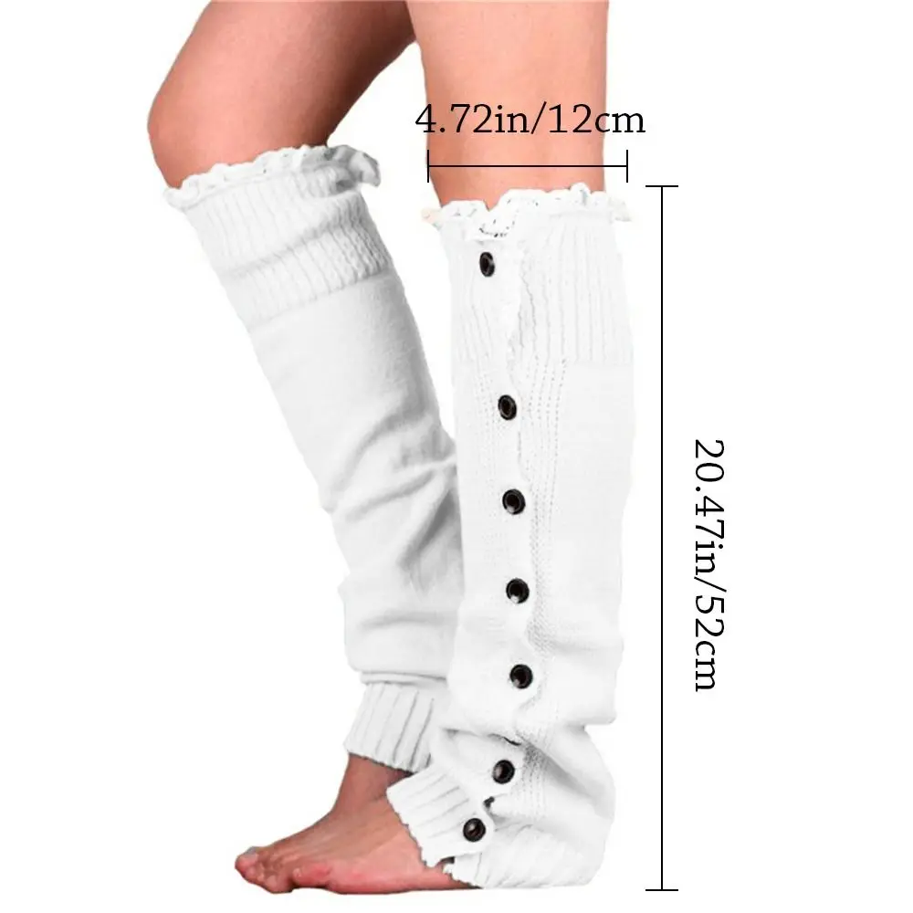 Quality Knitted Ankle Warmers Boot Winter Leg Warm Elastic Lace Knee High Long Foot Covers Soft Warmer Socks_voghion.com