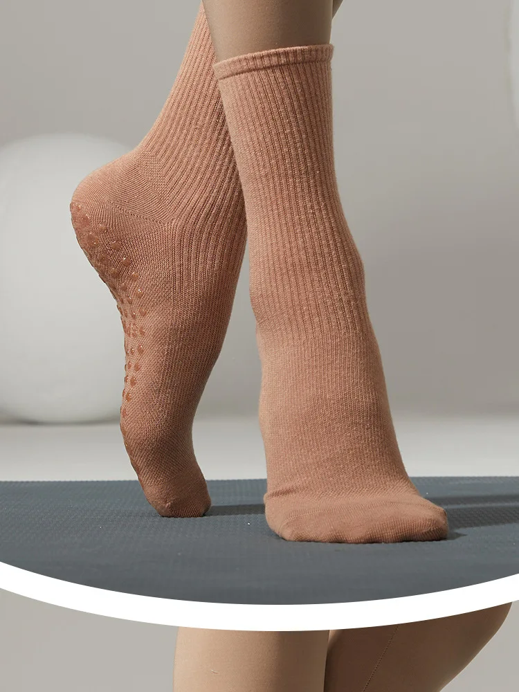 Yoga Silicone Socks Professional Dance Non-slip Solid Color Sports Socks Women Lady Cotton Breathable Fitness Gym Pilates Socks 90 Saf9c2a575f8d4b3d942d1d708fc7ec0fY