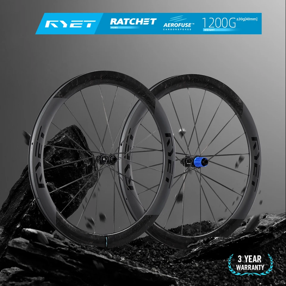 RYET カーボンロードホイールセット超軽量 1200 グラムエアロバイク 