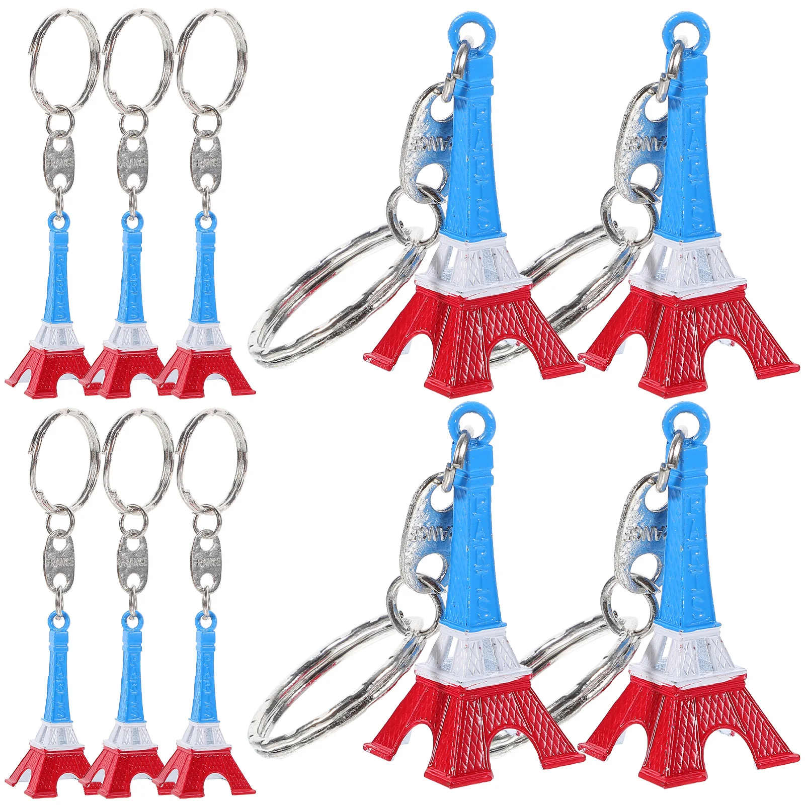 

10 Pcs Souvenir Travel Vintage Decor Eiffel Tower Pendant Alloy Keychain Accessories