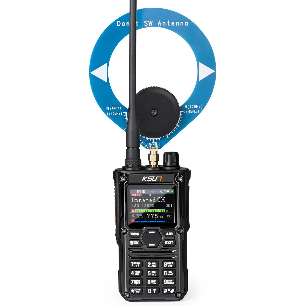 HF123D UHF VHF 듀얼 밴드 햄 라디오 AM FM NOAA CW SSB HF 단파 10W 앱 연결 3500-4000mAh 배터리