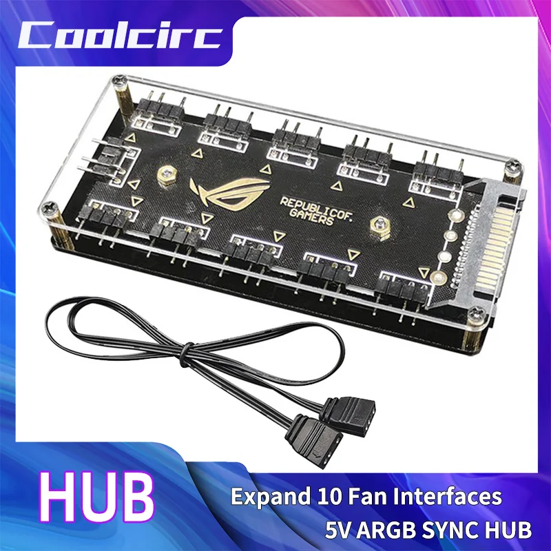 รูปสินค้า สาย ARGB Splitter Hub 1-10 พอร์ต สำหรับคอมพิวเตอร์