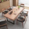 Solid Wood Office Desk Dining Table Handmade Multi Functional Easy Assembly Stylish Modern Farmhouse Design 4
