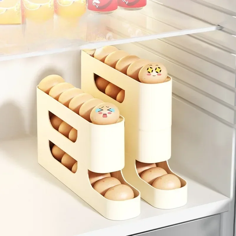 4layer Slide Egg Storage Box Ladder Style Egg Box Storage Refrigerator Side Door Large Capacity Automatic Egg Rolling Machine 6