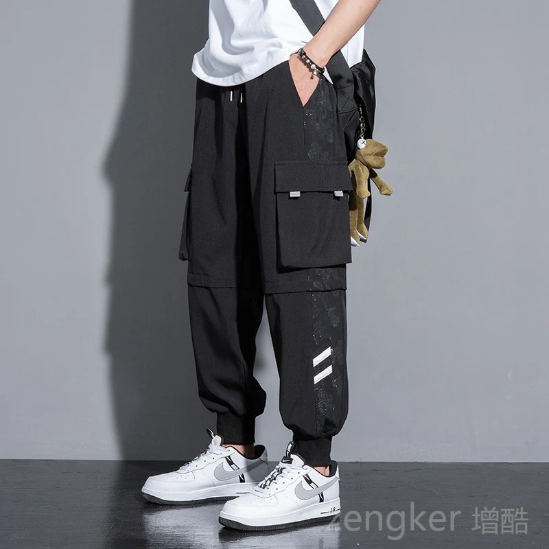 10XL spring and summer work trousers men's loose small foot thin section fatty casual trousers large size men's sweatpants 9XL 3