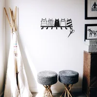 Cute Cat Decorative Hook, 7 Hooks Key Hook Rack, Modern Coat Rack, Cat Decor Wall Mounted Coat Rack Coat Hanger Key Holder 1
