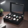 Direct Selling Solid Wood Can Store 10 Watches Storage Box Bracelet Simple Retro Dust Proof With Cover Organization Bins 4