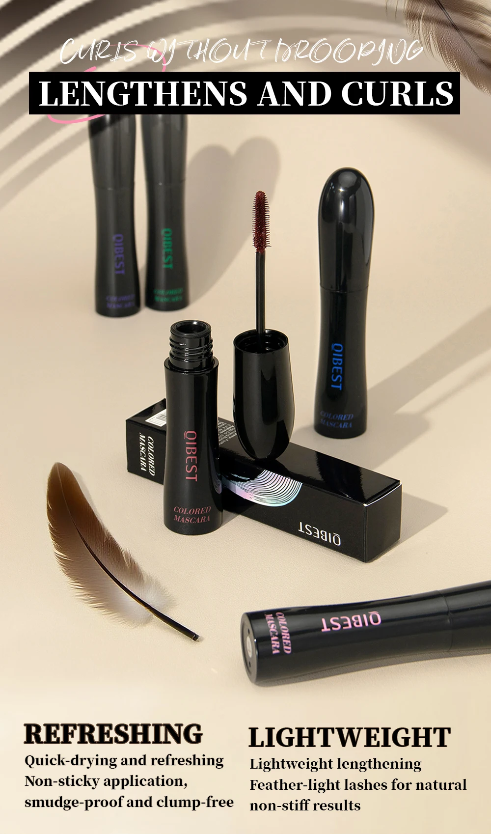 Waterproof Chocolate Brown Mascara For Lengthening And Curling_voghion.com