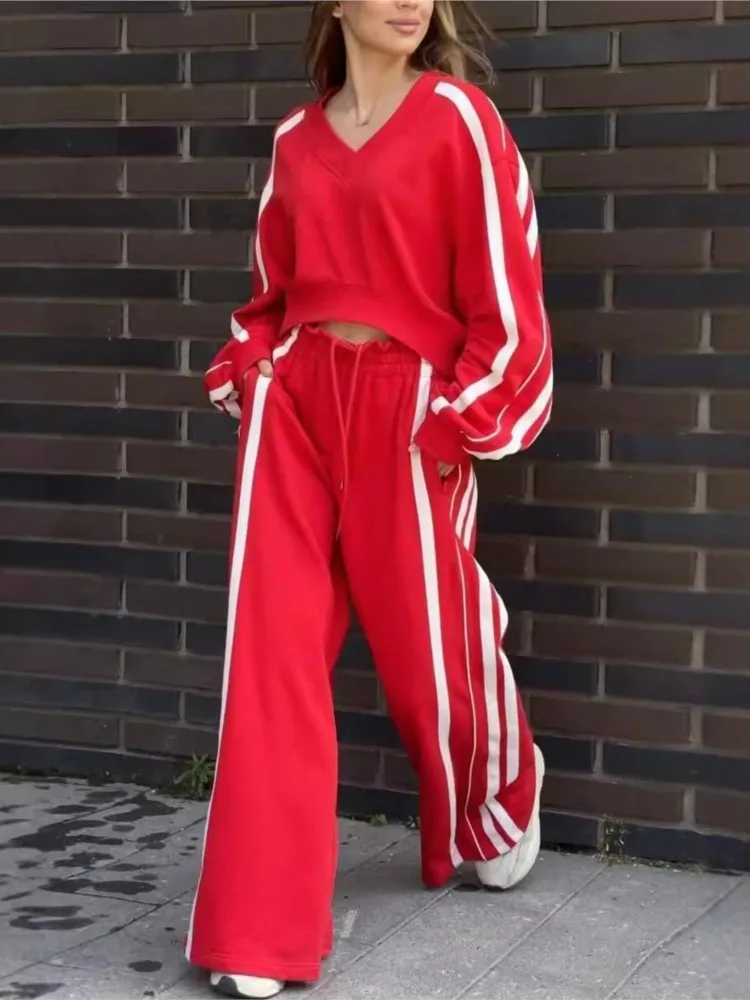 2024 جديد الخريف 2 قطعة مجموعة المرأة Sweatpants م...