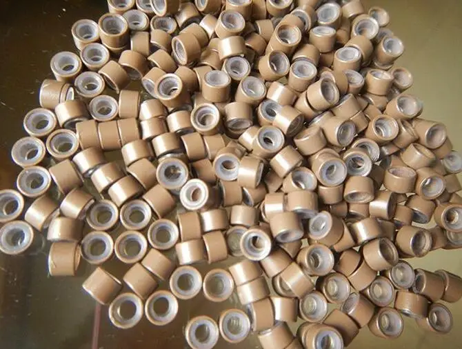 미니 깃털 헤어 링 비즈 연장용 실리콘 마이크로 비즈 링크 1000개입