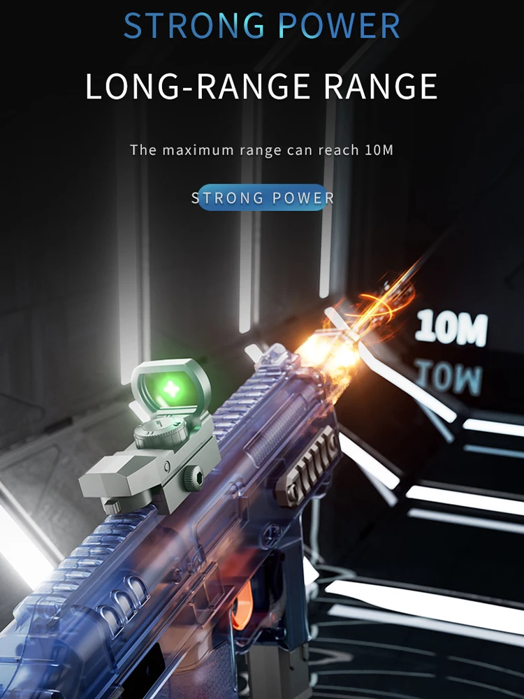 MK3 Electric Water Gun Toy Large-capacity Cool Flash Light Absorbent Water Continuous Shooting Summer Outdoor Beach Toy for Kids