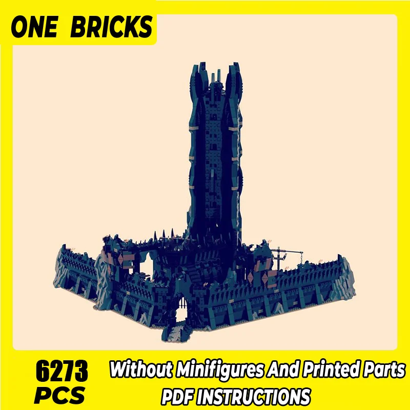 

Castle Bricks Magical Rings Moc Building Block Movie Scene UCS Cirith Ungol Model DIY Assembly Street View Toy Child Gift