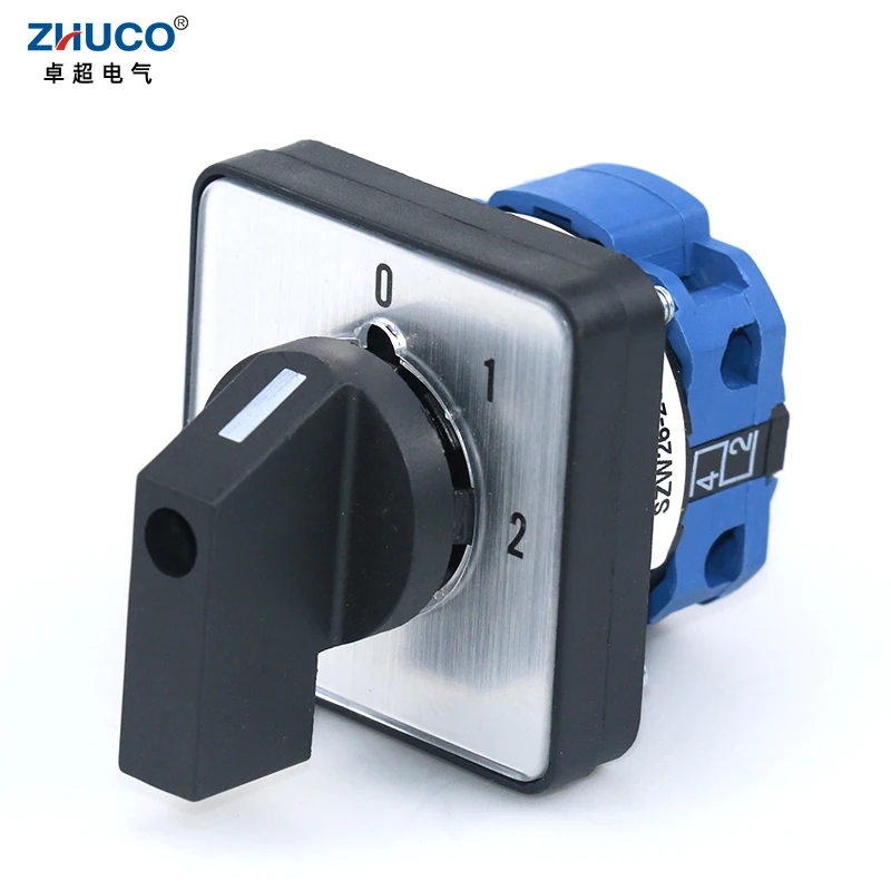 

ZHUCO SZW26/LW26-20 One Pole Four Terminals 64X64 48X48 Mm Panel 20A 660V Selector Rotary Cam Universal Changeover Switch