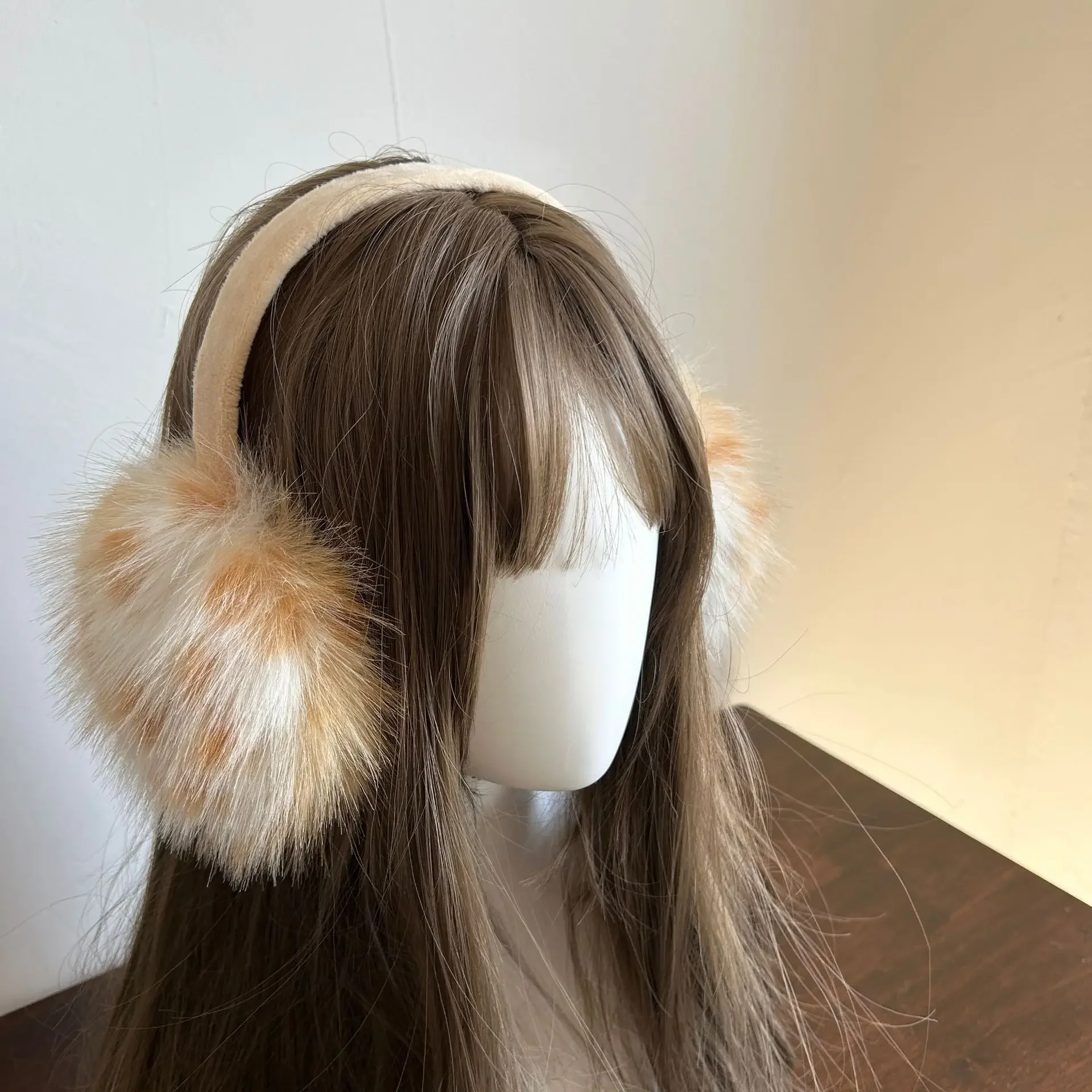 Y2k Leopard Faux Fur Earmuffs Folded Winter Warm Thicken Anti-freeze Ear Muffs Women Outdoor Cold Protection Ear-Muffs Ear Cover