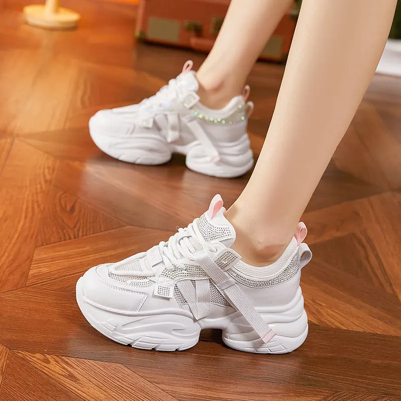 CICIYANG 6cm Chunky Platform Mesh Sneaker Women Summer Shoes 2024 New Fashion Hollow Breathable Mesh Shoes Ladies Casual Sports