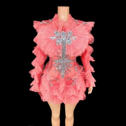 15colors 2023 Pink Bead Diamond Party Fashion Bodycon Sexy Mini Short Club Dresses Sexy Mini Party Evening Dresses