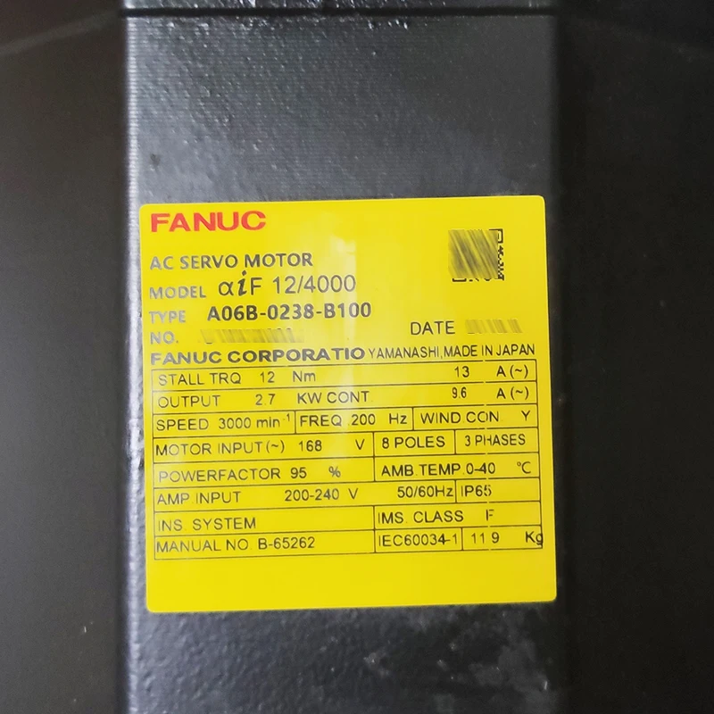 

Серводвигатель Fanuc, б/у, проверено в хорошем состоянии с A06B 0238 B200
