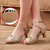 Modern Dance Shoes Women Ladies Sequin Glitter Open Toe Tango Shoes Ankle Strap Standard Waltz Ballroom Dancing Shoes 3.5/5.5cm 1