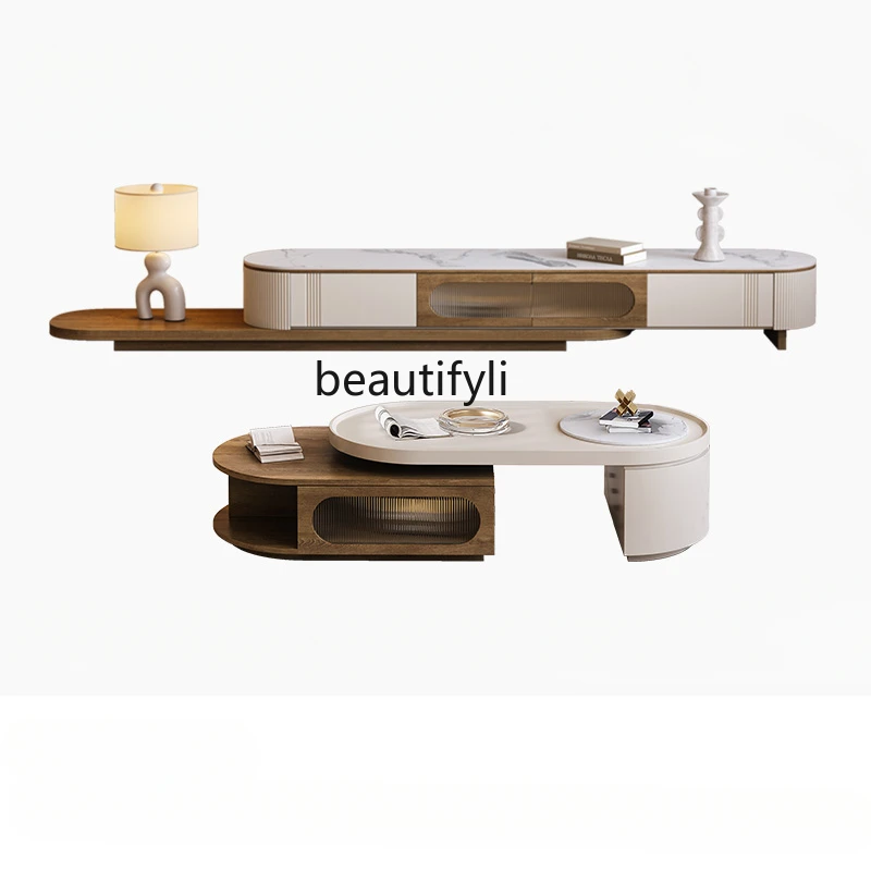 

Ореховая модель, домашний диван для гостиной, шкафчик для телевизора, роскошный современный выдвижной чайный столик кунг-фу, встроенный