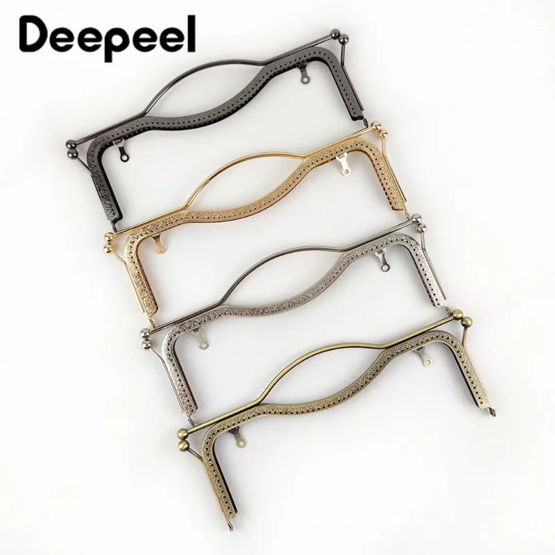 1/2Pcs Deepeel 20/27cm Embossed Metal Bag Handles Purse Frames Kiss Clasp Handbag Handle DIY Wallet Sewing Brackets Accessories