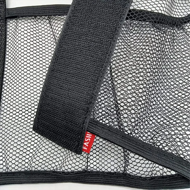 Car Back Rear Trunk Elastic Mesh Fixed Straps Car Interior Organizer Extinguisher Storage Net Seat Back Fixing Bag Accessory
